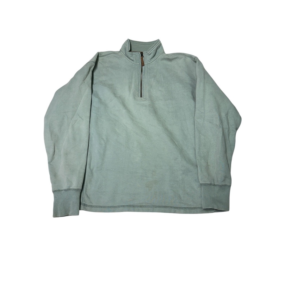 ORVIS Men's Light Blue Quarter Zip Pullover Sweatshirt Size‎ M Cotton Blend
